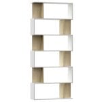 Book Cabinet/Room Divider White and Sonoma Oak 80x24x192 cm Chipboard 2