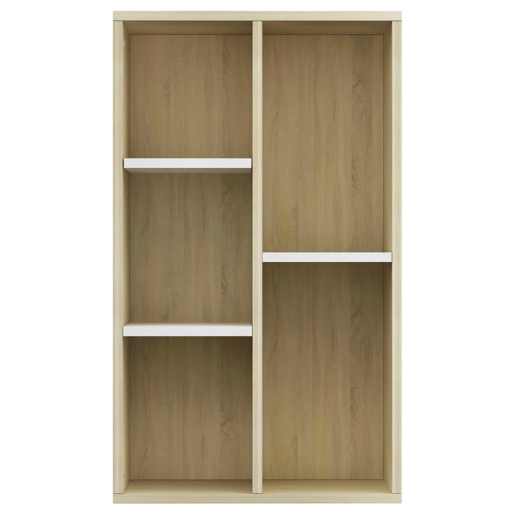 Book Cabinet/Sideboard White and Sonoma Oak 45x25x80 cm