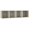 Book Cabinet/TV Cabinet White and Sonoma Oak 143x30x36 cm