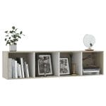 Book Cabinet/TV Cabinet White and Sonoma Oak 143x30x36 cm 3