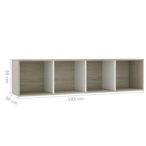 Book Cabinet/Tv Cabinet White And Sonoma Oak 143X30X36 Cm