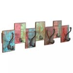 Coat Rack with 7 Hooks Solid Reclaimed Wood 4