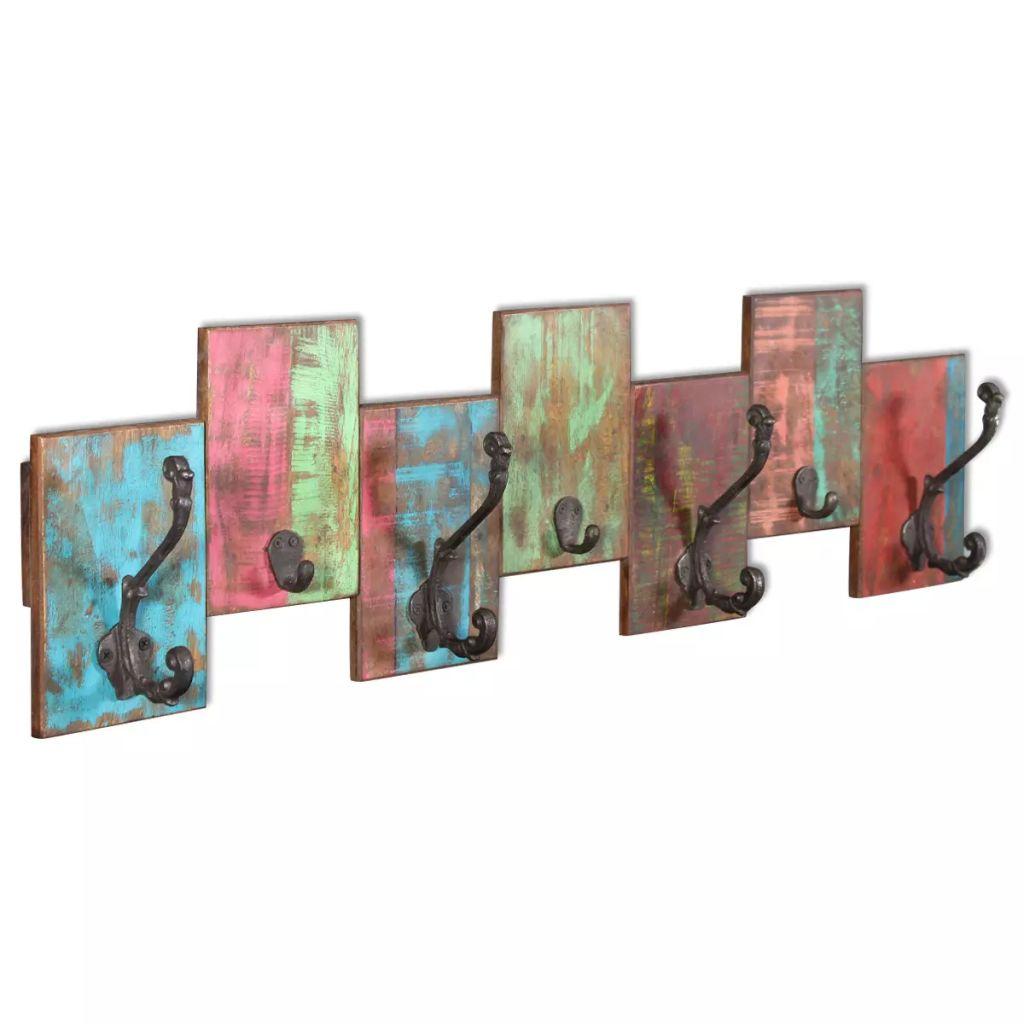 Coat Rack with 7 Hooks Solid Reclaimed Wood