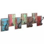 Coat Rack with 7 Hooks Solid Reclaimed Wood 1