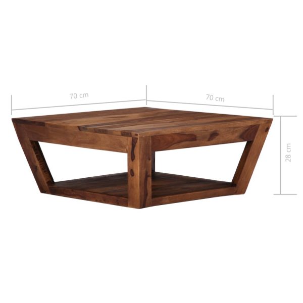 Coffee Table 70x70x28 cm Solid Sheesham Wood