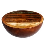 Coffee Table Bowl-shaped with Steel Base Solid Reclaimed Wood 1