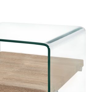 Coffee Table Clear 50X50X45 Cm Tempered Glass