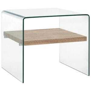 Tempered Glass Coffee Table Clear 50x50x45cm