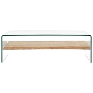 Coffee Table Clear 98x45x31 cm Tempered Glass