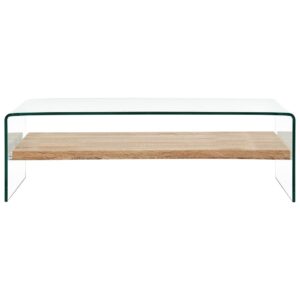 Coffee Table Clear 98x45x31 cm Tempered Glass