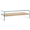 Tempered Glass Long Coffee Table Clear 98x45x31cm