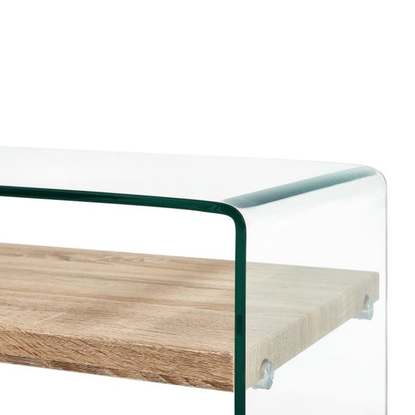 Tempered Glass Long Coffee Table Clear 98x45x31cm