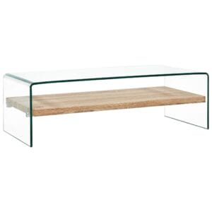 Tempered Glass Long Coffee Table Clear 98x45x31cm