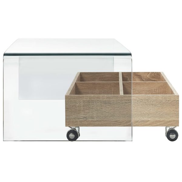 Coffee Table Clear 98X45X31 Cm Tempered Glass