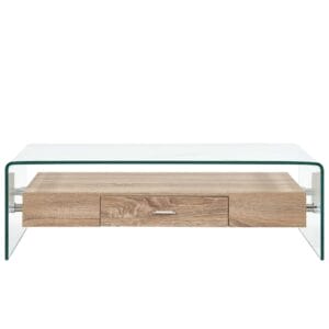 Coffee Table Clear 98x45x31 cm Tempered Glass
