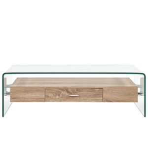 Coffee Table Clear 98x45x31 cm Tempered Glass