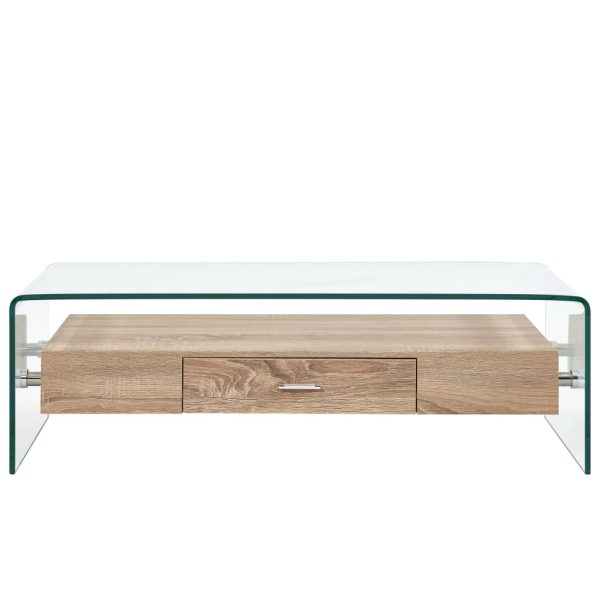 Coffee Table Clear 98X45X31 Cm Tempered Glass