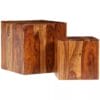 Coffee Table Set 2 Pieces Solid Sheesham Wood 40x40x40 cm