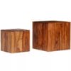 Coffee Table Set 2 Pieces Solid Sheesham Wood 40x40x40 cm