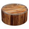 Coffee Table Solid Sheesham Wood and Steel 68 cm