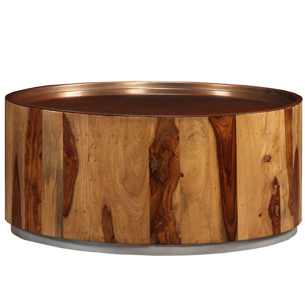 Coffee Table Solid Sheesham Wood and Steel 68 cm