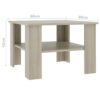 Coffee Table Sonoma Oak 60x60x42 cm Chipboard