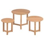 Coffee Tables Nest Of 3 pcs Solid Oak Wood 2