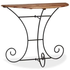 Console Table Solid Sheesham Wood Half Round 90x45x75 cm