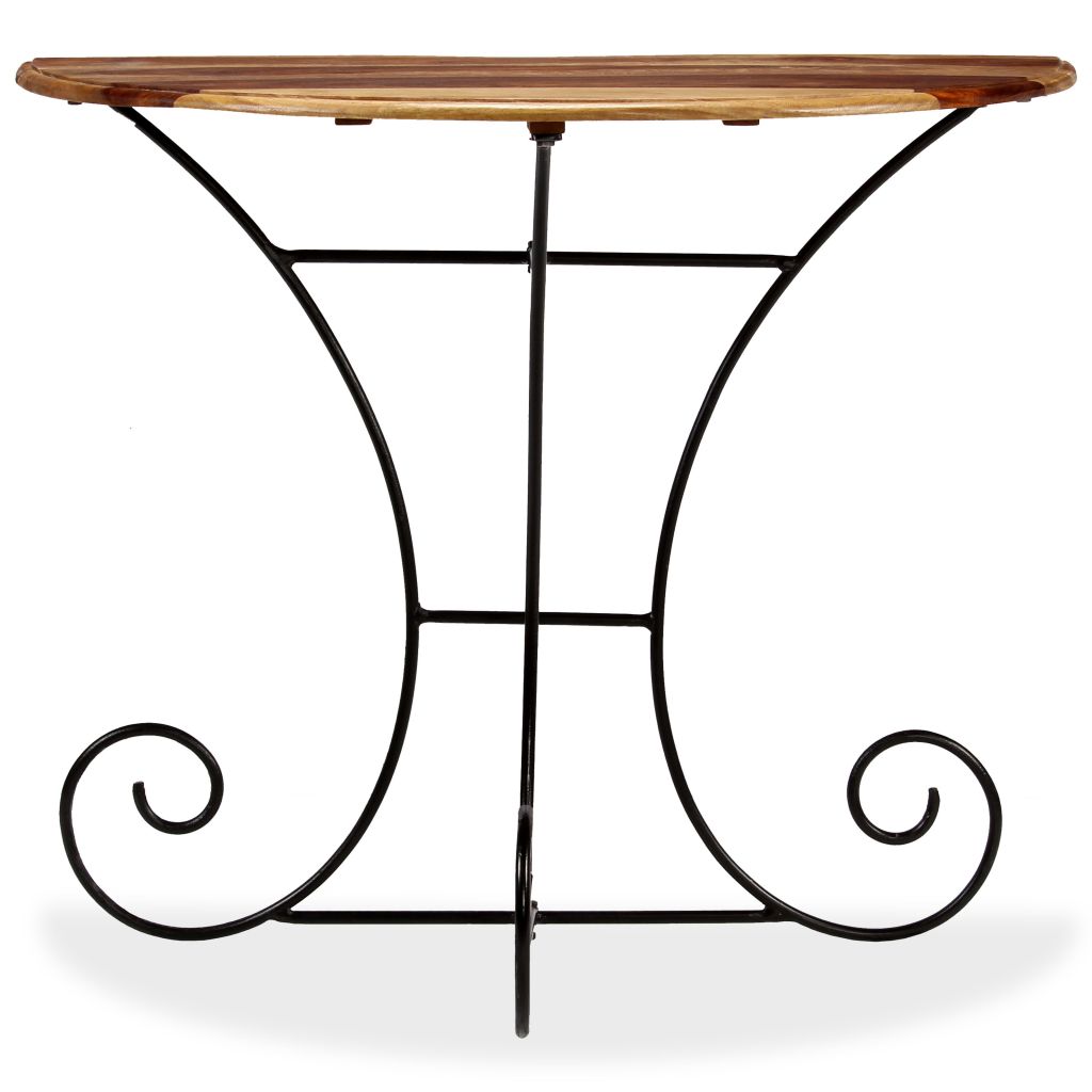 Console Table Solid Sheesham Wood Half Round 90x45x75 cm