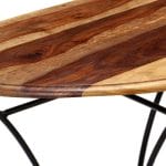 Console Table Solid Sheesham Wood Half Round 90x45x75 cm 5