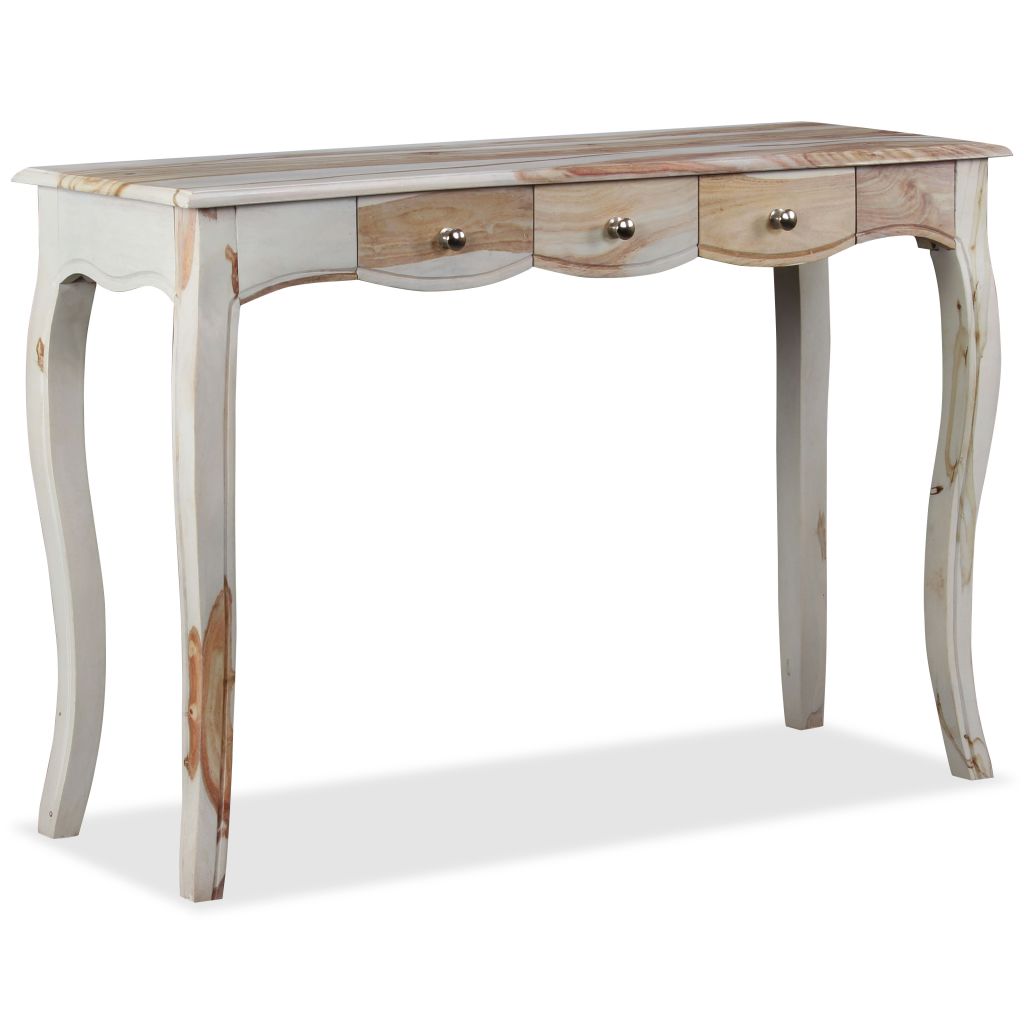 Console Table with 3 Drawers Solid Sheesham Wood 110x40x76 cm