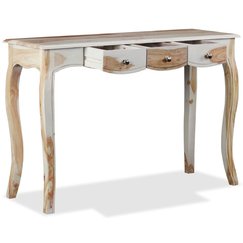 Console Table with 3 Drawers Solid Sheesham Wood 110x40x76 cm