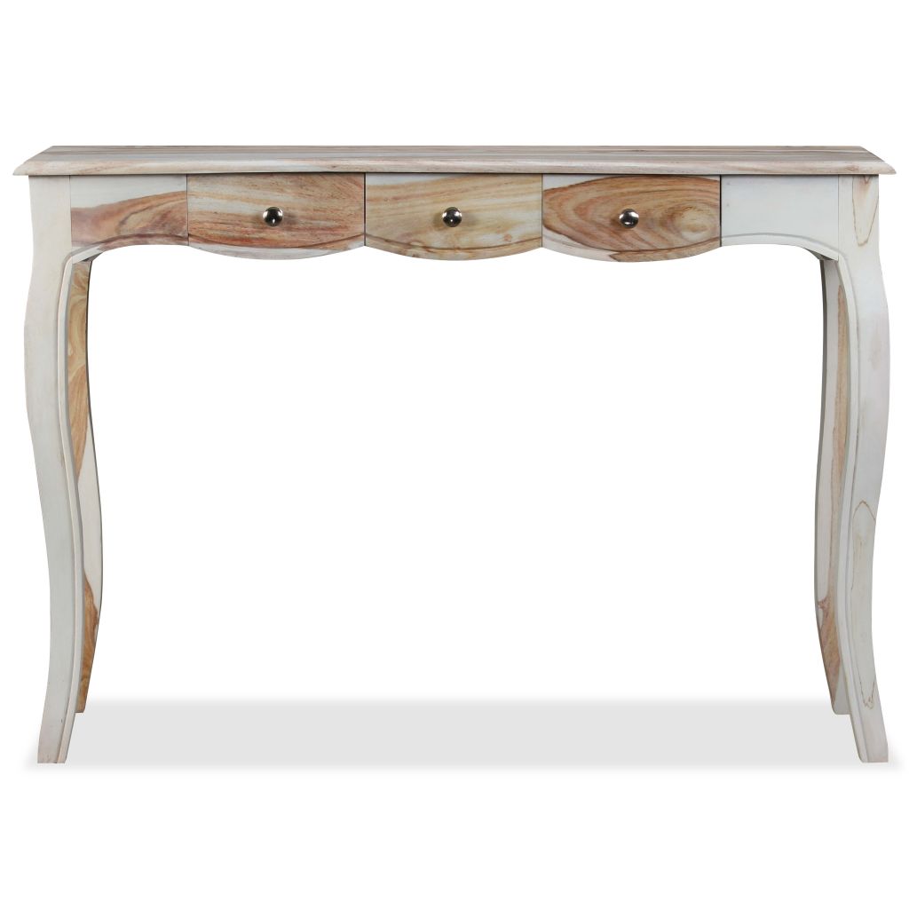 Console Table with 3 Drawers Solid Sheesham Wood 110x40x76 cm