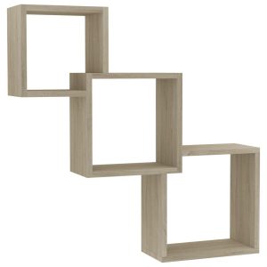 Cube Wall Shelves Sonoma Oak 84.5x15x27 cm Chipboard