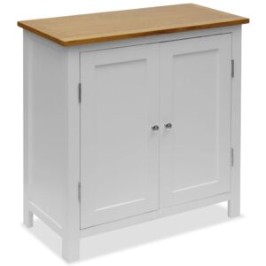Colonial Painted White Small Sideboard Solid Oak Wood Top
