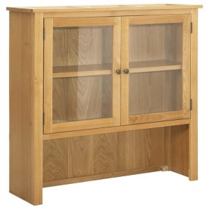 Desk Hutch 110x33.5x105 cm Solid Oak Wood