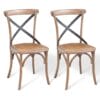 Dining Chairs 2 pcs 48x45x90 cm Solid Oak Wood