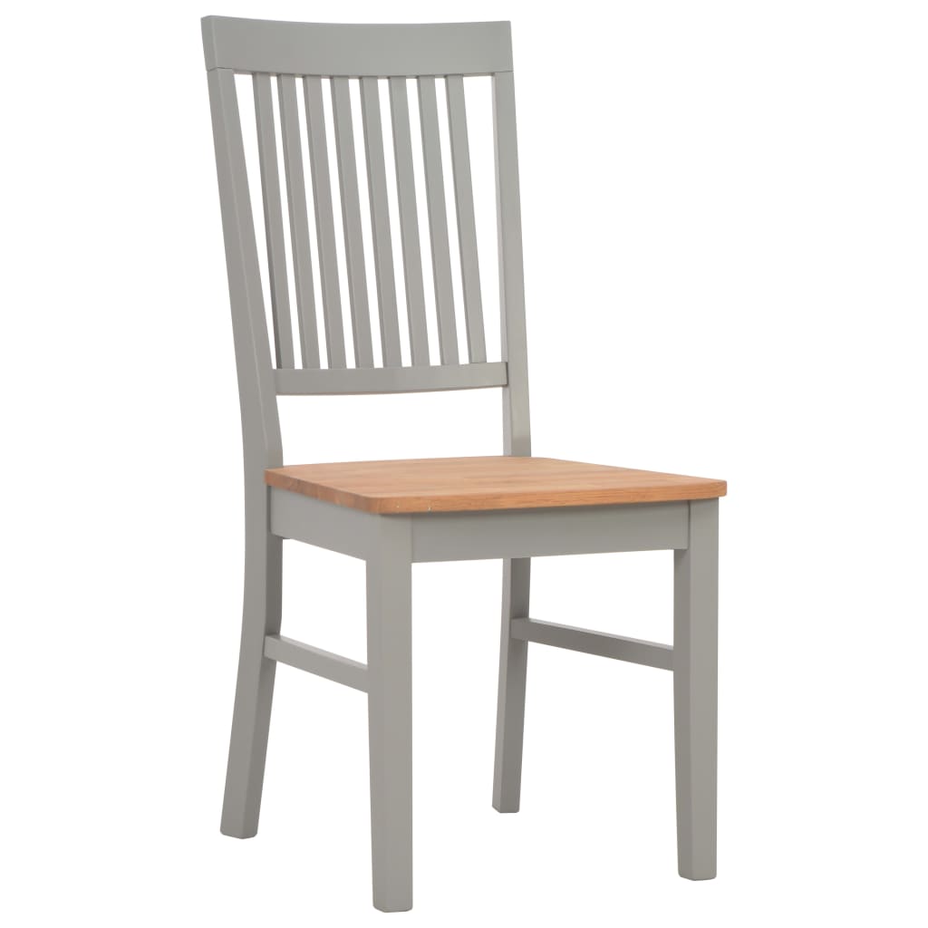 Dining Chairs 2 pcs Grey 44x59x95 cm Solid Oak Wood
