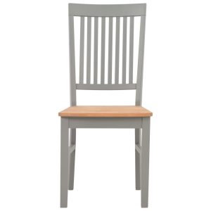 Dining Chairs 2 pcs Grey 44x59x95 cm Solid Oak Wood