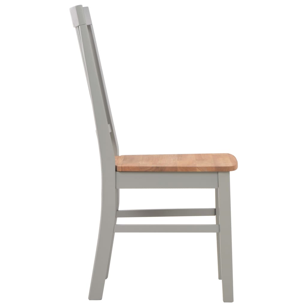 Dining Chairs 2 pcs Grey 44x59x95 cm Solid Oak Wood