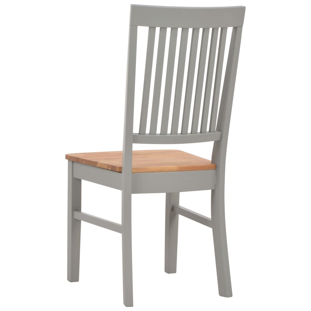 Dining Chairs 2 pcs Grey 44x59x95 cm Solid Oak Wood