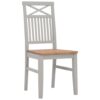 Dining Chairs 2 pcs Grey 44x59x96 cm Solid Oak Wood