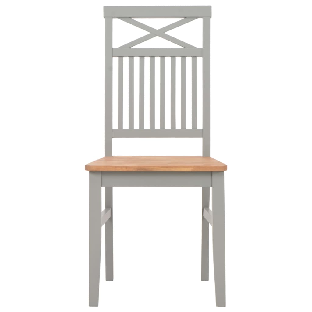 Dining Chairs 2 pcs Grey 44x59x96 cm Solid Oak Wood