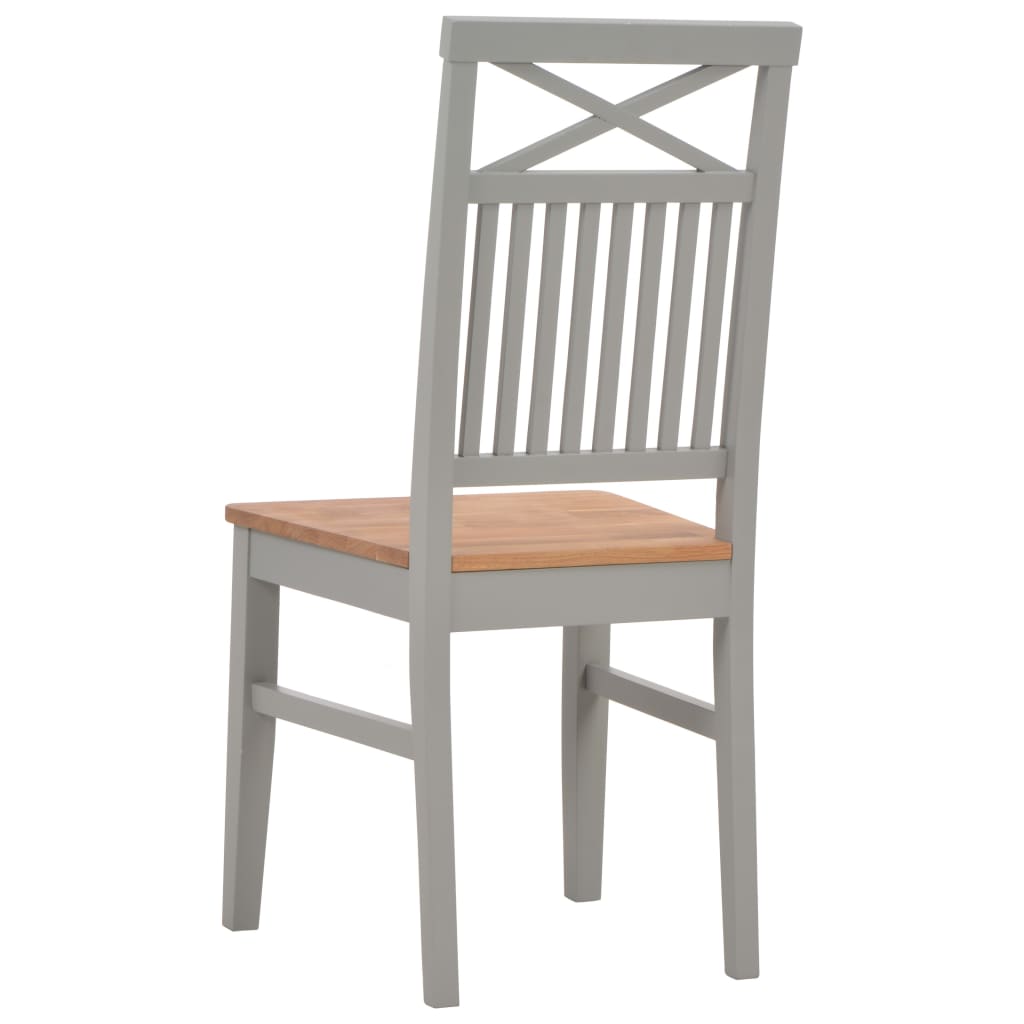 Dining Chairs 2 pcs Grey 44x59x96 cm Solid Oak Wood