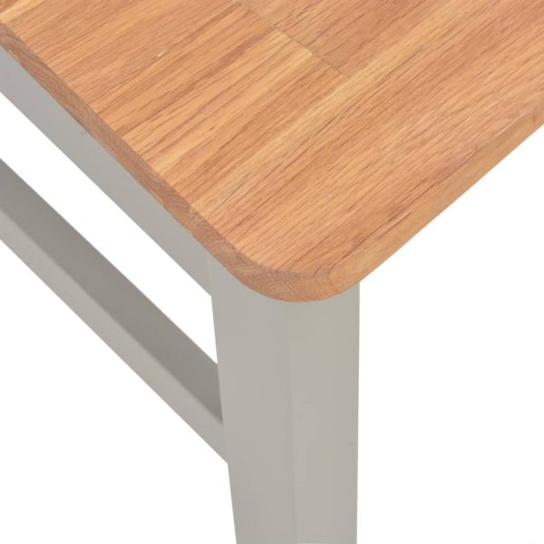 Dining Chairs 2 Pcs Grey 44X59X96 Cm Solid Oak Wood