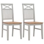 Dining Chairs 2 pcs Grey 44x59x96 cm Solid Oak Wood 1