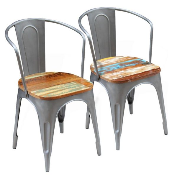 Dining Chairs 2 Pcs Solid Reclaimed Wood 51X52X80 Cm