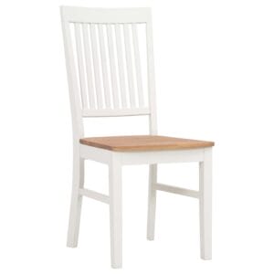 Dining Chairs 2 pcs White 44x59x95 cm Solid Oak Wood