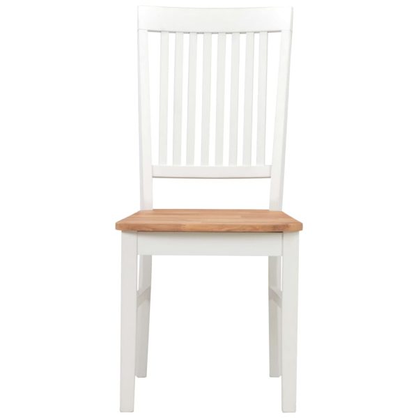Dining Chairs 2 Pcs White 44X59X95 Cm Solid Oak Wood