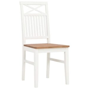 Dining Chairs 2 pcs White 44x59x96 cm Solid Oak Wood